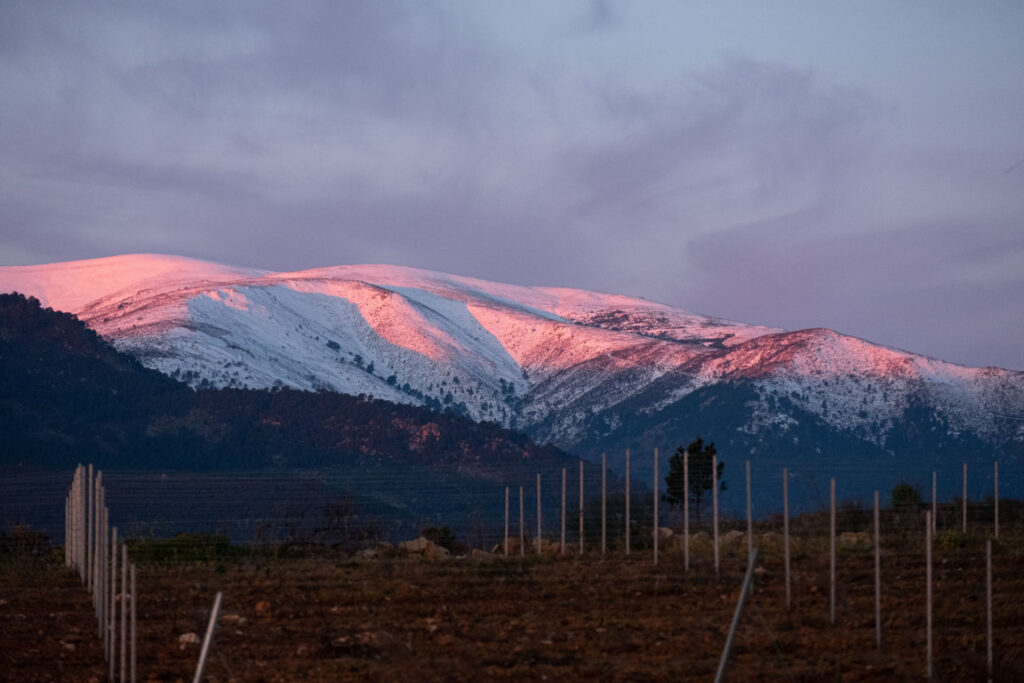 estribaciones de Gredos (con nieve, al amanecer) desde hotel Tierras de Cebreros (FILEminimizer)